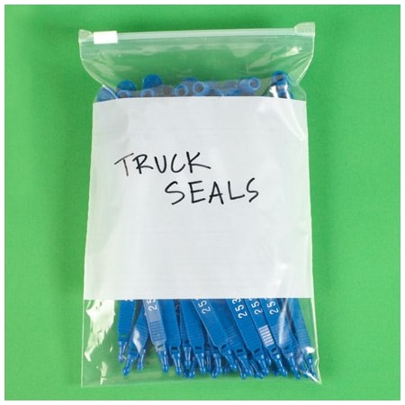 Bsc Preferred 9 x 12'' - 3 Mil Slide-Seal Reclosable White Block Poly Bags, 100PK BUY00029108